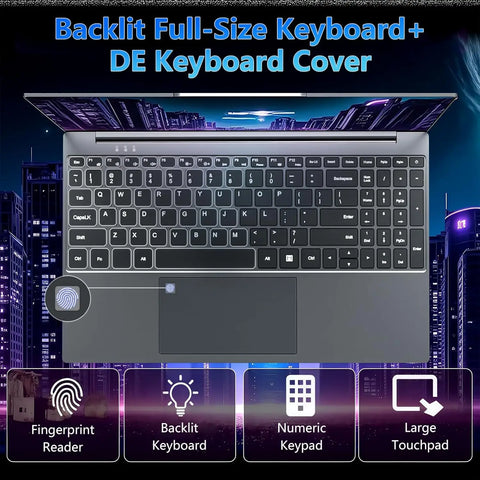 Windows 11 Pro 15.6" Ultra Slim Portable Laptop Core I9 10980HK 16GB RAM 1TB SSD Fingerprint Backlight Office Gaming Laptop PC