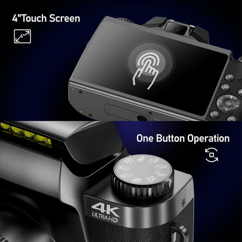 64MP Digital Photo Camera SLR DSLR for Photography Auto Focus 4K 60FPS Vlog Camcorder 16X Zoom Camera Youtube Livestream Webcam