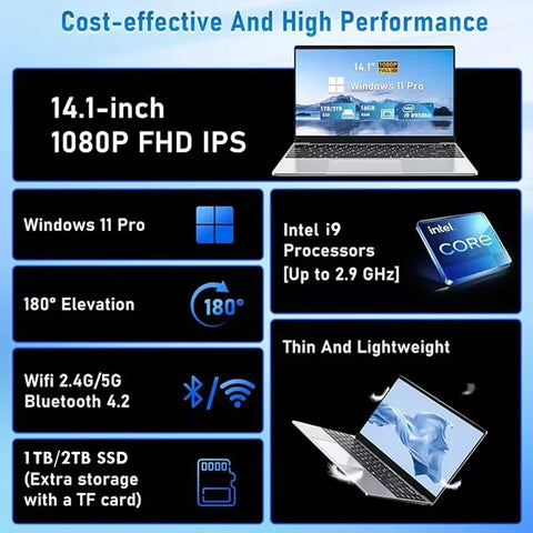 NEW Intel Core I9-10980Hk Laptop 16GB RAM 2TB SSD Portable Laptops 1920*1080 Intel I9 Notebook Computer 14.1-Inch Office Laptop