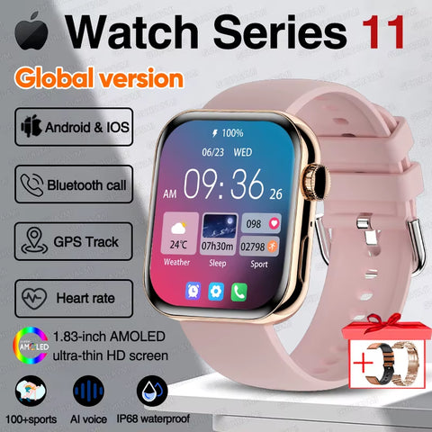 For IOS Watch Series 11 Men Women Smart Watch GPS Trajectory Bracelet AMOLED Display Bluetooth Call Sport Waterproof Smart Watch