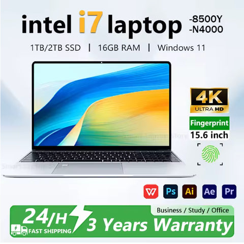 15.6" 2025 Windows 11 Laptop Computer Intel Core I7 N4000 Notebook 16 GB RAM 2TB