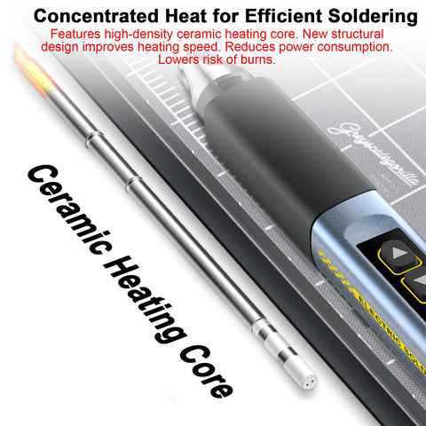 Electric Soldering Iron 96W Fast Heating Adjustable Temperature Soldering Iron with OLED Display for Electronics Repair