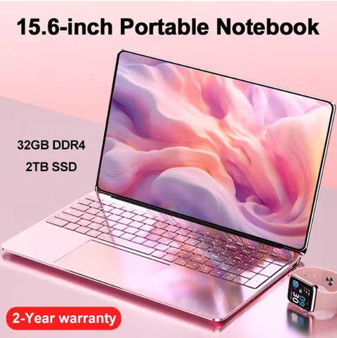 Portable 15.6" Laptop 32GB Ram DDR4 2TB SSD Windows 11 Notebook Pc Gamer Intel