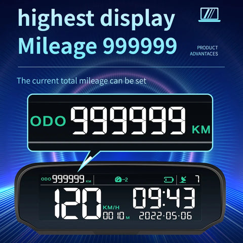GPS Multifunction Smart Car Head-Up Display for HUD LCD GPS Speedometer Odometer Altitude Gauge Car Electronics X100 Car Meter