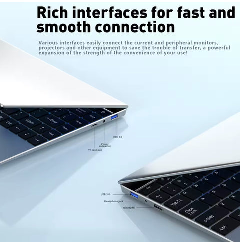 LENO 14.1"Ultra Slim Laptop 16GB RAM 2TB SSD Windows 11 Intel N3700 Notebook Gam