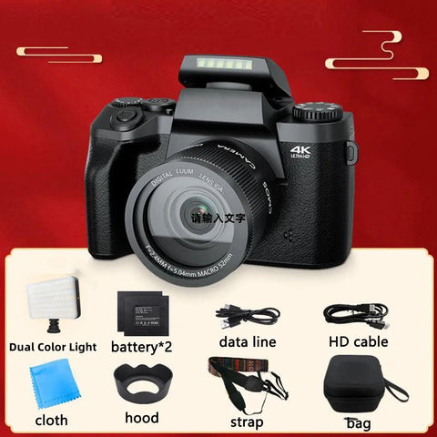 64MP Digital Photo Camera SLR DSLR for Photography Auto Focus 4K 60FPS Vlog Camcorder 16X Zoom Camera Youtube Livestream Webcam