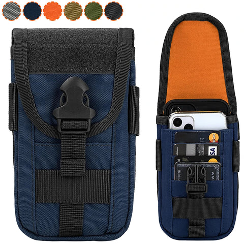 Tactical MOLLE Phone Pouch & Card Holder EDC Utility Waist Bag Smartphone Holster with Gadget Organizer