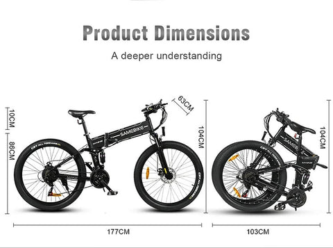 Samebike LO26 48V 14A Electric Bike 26'' E-Mountainbike 21-Speed Adults E-Bike