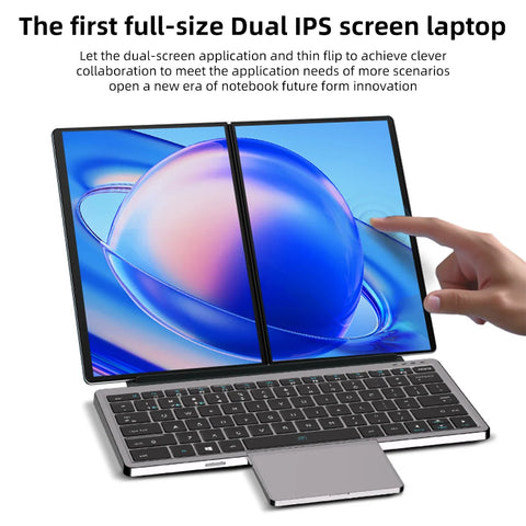 Dual Screen Laptop Intel N100 Processor 13.5+13.5 Inch Touch Screen Gaming Laptop DDR4 32GB 1TB 512GB SSD Notebook Computer