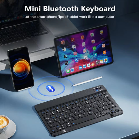 Mini Bluetooth Keyboard RGB Wireless Keyboard 10 Inch Backlit Keyboard Backlight Touchpad Keyboard for IOS Android Windows Ipad