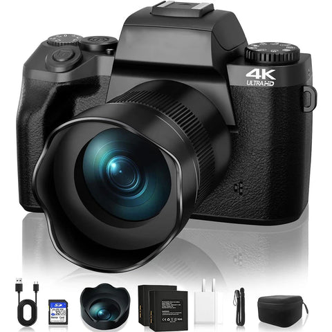 64MP Digital Photo Camera SLR DSLR for Photography Auto Focus 4K 60FPS Vlog Camcorder 16X Zoom Camera Youtube Livestream Webcam