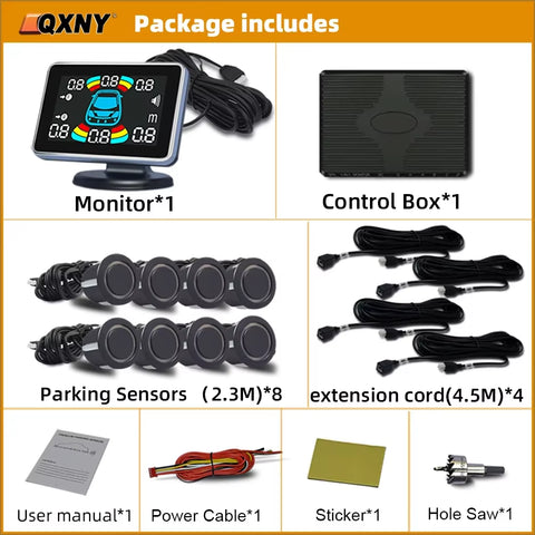 Parktronic 8 Parking Sensor Car Automobile Reversing Backup Radar Electronics Rear Auto Detector Backing Assistance Kit Buzzer