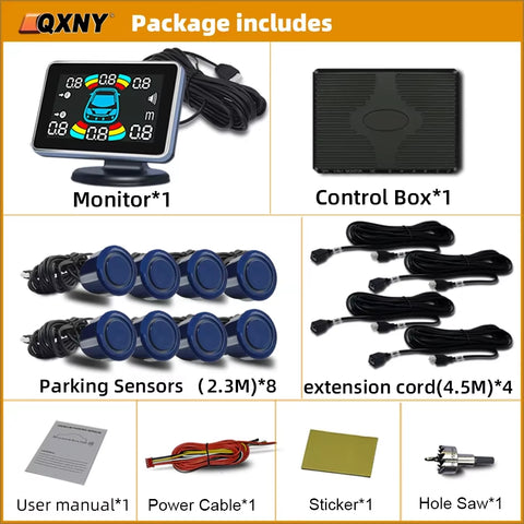 Parktronic 8 Parking Sensor Car Automobile Reversing Backup Radar Electronics Rear Auto Detector Backing Assistance Kit Buzzer