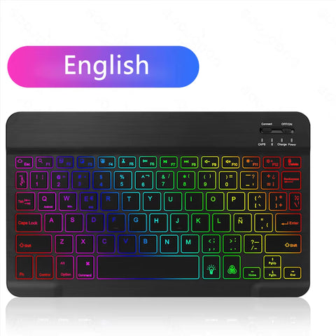 Backlit Backlight Bluetooth Keyboard Mouse for IOS Android Windows for Ipad Portuguese Keyboard Spanish Keyboard and Mouse