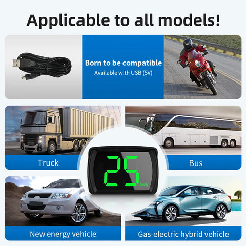 Digital Speedometer Head up Display Big Font Speed Real Time Display GPS Kmh HUD for All Cars Car Electronics Accessories