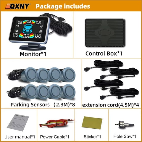 Parktronic 8 Parking Sensor Car Automobile Reversing Backup Radar Electronics Rear Auto Detector Backing Assistance Kit Buzzer