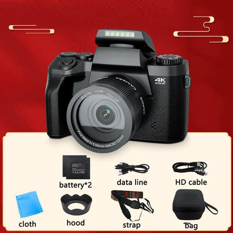 64MP Digital Photo Camera SLR DSLR for Photography Auto Focus 4K 60FPS Vlog Camcorder 16X Zoom Camera Youtube Livestream Webcam