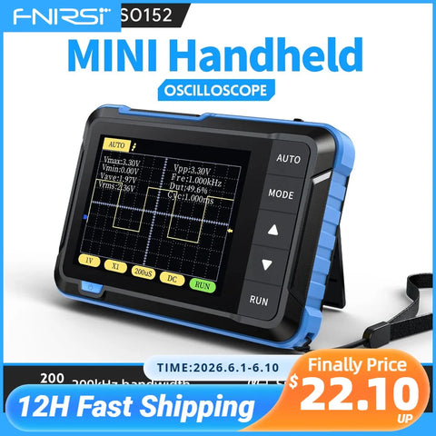DSO152 Portable Mini Handled Digital Oscilloscope Auto 200Khz Bandwidth 2.5Msa/S Sampling Rate Electronics Repair Tools