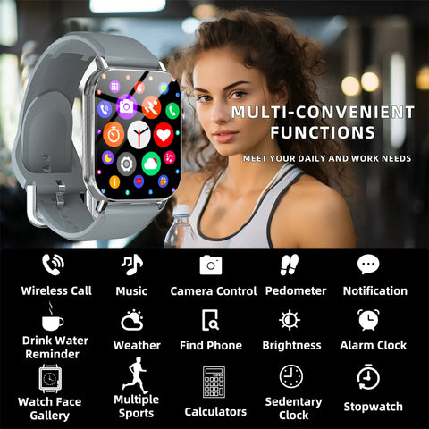 Bluetooth Talk Smart Watch Men Women Full Touch Screen Sports Fitness Pedometer Smart Watch for Android IOS