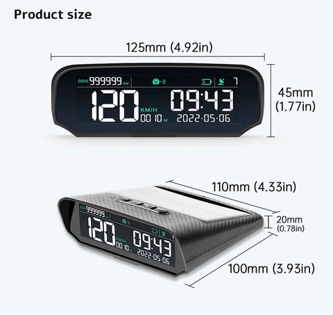 GPS Multifunction Smart Car Head-Up Display for HUD LCD GPS Speedometer Odometer Altitude Gauge Car Electronics X100 Car Meter