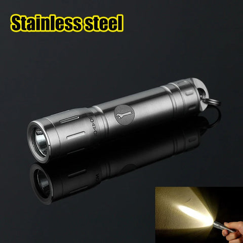 Titanium Mini Flashlight Rechargeable Small LED Portable Keychain Small Flashlight Portable EDC Gadget with Magnetic Force