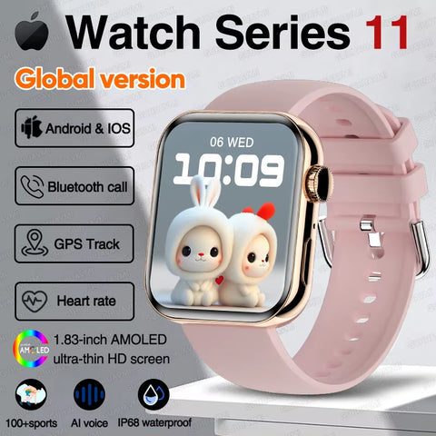 For IOS Watch Series 11 Men Women Smart Watch GPS Trajectory Bracelet AMOLED Display Bluetooth Call Sport Waterproof Smart Watch