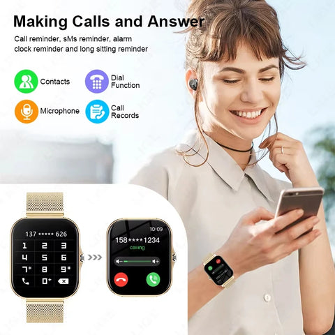 New Smart Watch Multiple Sports Mode Sleep Monitor Find Phone Bluetooth Call Smart Watch Men Women Gift