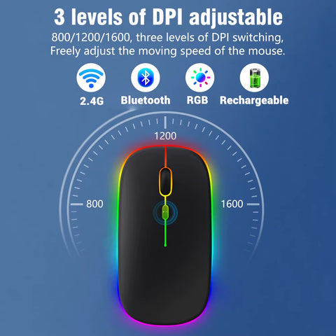 Backlit Backlight Bluetooth Keyboard Mouse for IOS Android Windows for Ipad Portuguese Keyboard Spanish Keyboard and Mouse