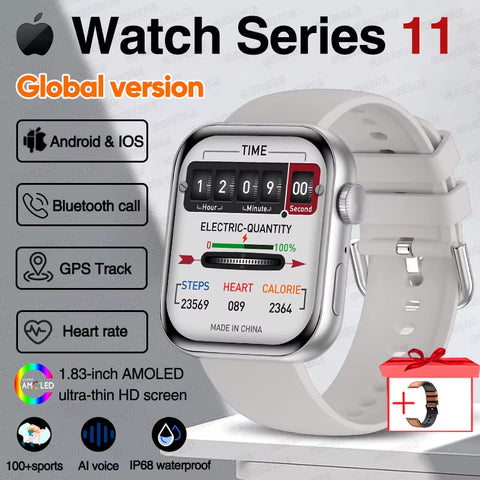 For IOS Watch Series 11 Men Women Smart Watch GPS Trajectory Bracelet AMOLED Display Bluetooth Call Sport Waterproof Smart Watch