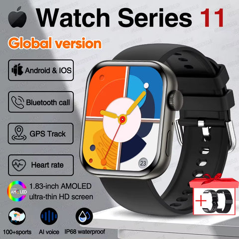 For IOS Watch Series 11 Men Women Smart Watch GPS Trajectory Bracelet AMOLED Display Bluetooth Call Sport Waterproof Smart Watch