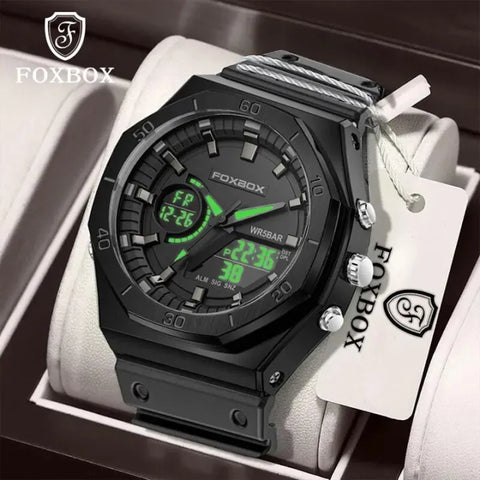 New Dual Display Watches for Men Casual Sports Chronograph Quartz Big Dial Wrist Watch Silicone Waterproof Digital Clock