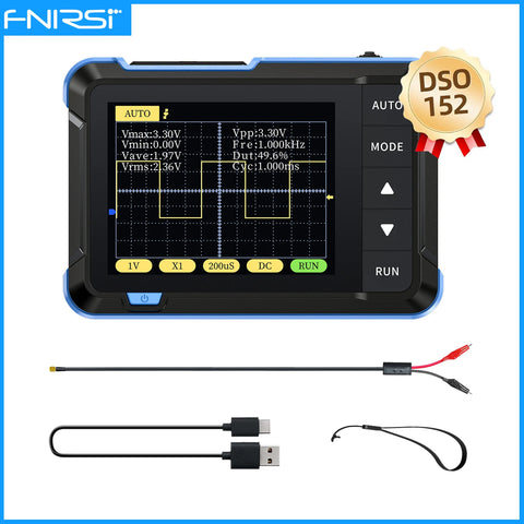 DSO152 Portable Mini Handled Digital Oscilloscope Auto 200Khz Bandwidth 2.5Msa/S Sampling Rate Electronics Repair Tools