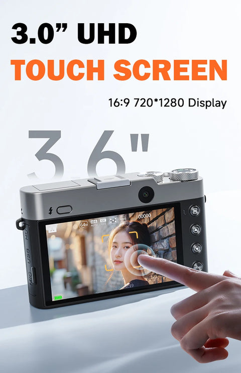 SONIDA 2025 ISO 6400 High-Resolution 3.6 Inch 5K Digital Camera Zoom Lens 4K Video HD Features High Quality Wifi 5K Photography