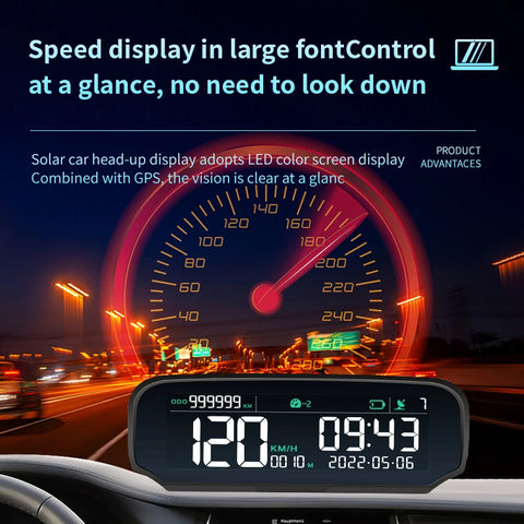 GPS Multifunction Smart Car Head-Up Display for HUD LCD GPS Speedometer Odometer Altitude Gauge Car Electronics X100 Car Meter