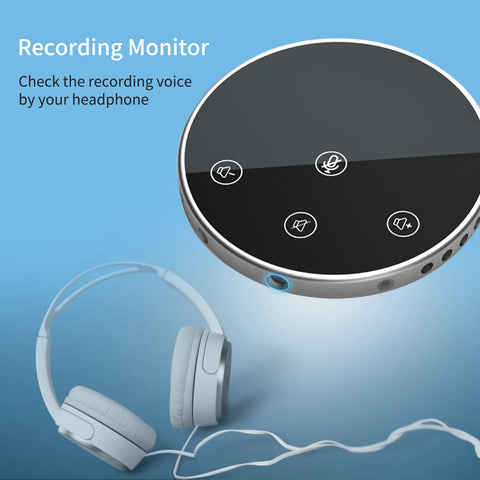 Aibecy Desktop USB Conference Speakerphone Microphone 360 Omnidirectional Condenser Plug & Play PC Computer Mic with Speaker