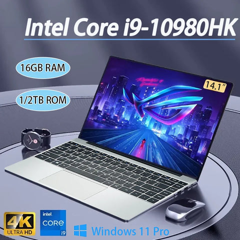 NEW Intel Core I9-10980Hk Laptop 16GB RAM 2TB SSD Portable Laptops 1920*1080 Intel I9 Notebook Computer 14.1-Inch Office Laptop