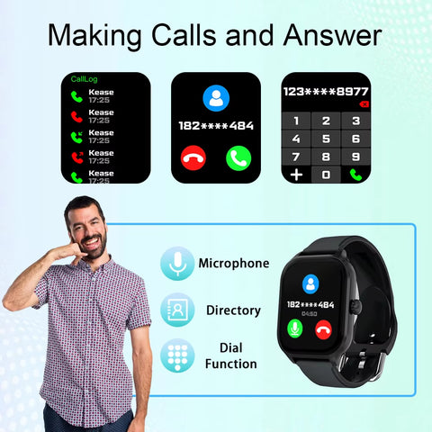 2024 New Fashion Smart Watch Heart Rate Monitor Sports Fitness Watch Waterproof Voice Call Smart Watch for Android IOS