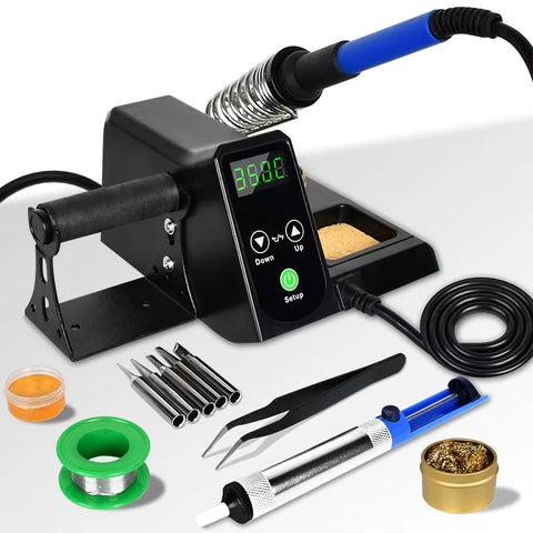 60W Digital Display Soldering Station Kit - Welding Iron Tool Kit for Precision Electronics Repair and Crafting