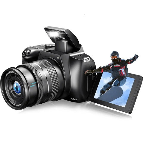 4K HD Digital Camera for Photography 12X Optical Zoom Vlogging Camera for Youtube 72MP Wifi Auto Focus Livestream Video Cameras