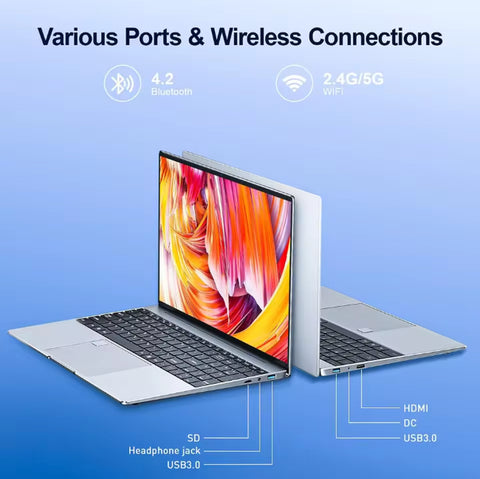 LENO 15.6" Portable Laptop Intel N5095 32GB DDR4 2TB SSD Windows11 Notebook Pc