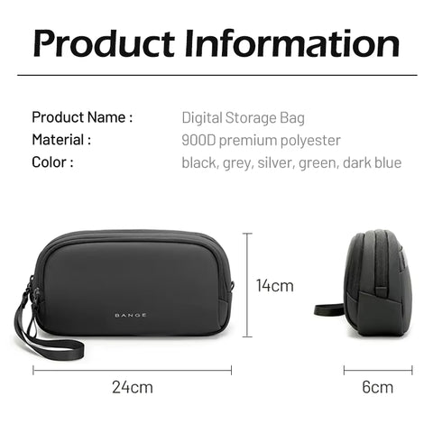 New Unisex Polyester Light Waterproof Digital USB Cable Storage Hand Bag, Electronics Travel Bag Organizer for Cable Case