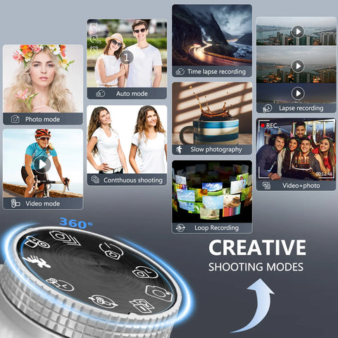 6K Digital Camera for Photography and Video Autofocus Anti-Shake 84MP Youtube Vlogging Camera 3'' 180° Flip Screen with Flash