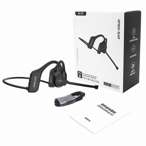 Bluetooth Headset Open Ear, Bluetooth Headphones with Microphone,Bluetooth 5.3 Wireless Headset with Boom Mic for Work Call