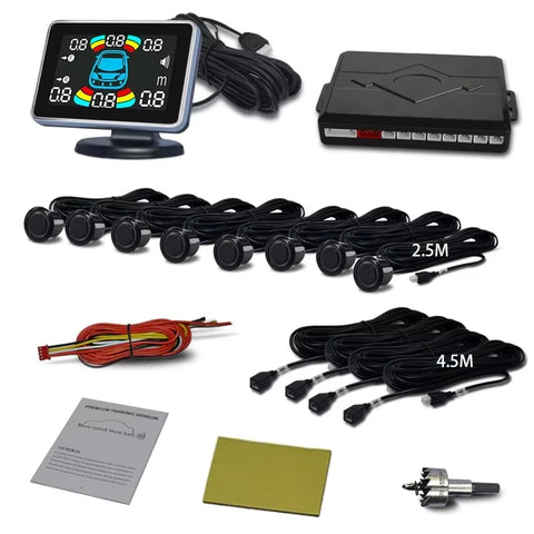 Parktronic 8 Parking Sensor Car Automobile Reversing Backup Radar Electronics Rear Auto Detector Backing Assistance Kit Buzzer
