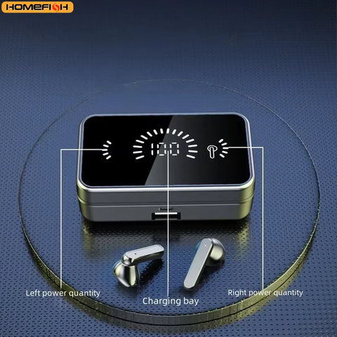 S20 Bluetooth Earphone Headphones Mirror Wireless Stereo Headset with Digital Displaytouch Control Sports Earbuds for Gaming
