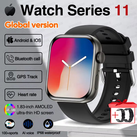 For IOS Watch Series 11 Men Women Smart Watch GPS Trajectory Bracelet AMOLED Display Bluetooth Call Sport Waterproof Smart Watch