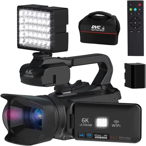 Full 4K Professional Video Camera 64MP Wifi Camcorder Digital Cameras Streaming Camera Auto Focus Camcorders 4.0"Touch