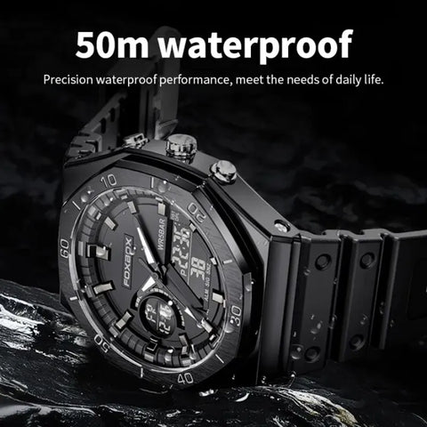 New Dual Display Watches for Men Casual Sports Chronograph Quartz Big Dial Wrist Watch Silicone Waterproof Digital Clock