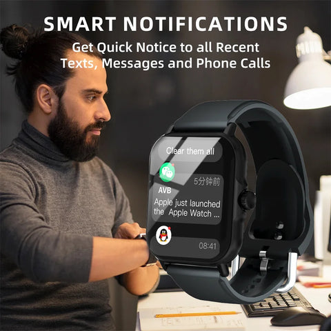 Bluetooth Talk Smart Watch Men Women Full Touch Screen Sports Fitness Pedometer Smart Watch for Android IOS