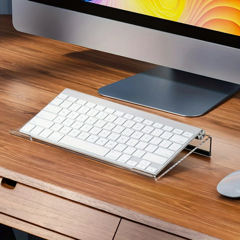 1Pc Acrylic Keyboard Stand, Compact Desktop Lifter for Keyboard and Mini PC Keyboard Stand